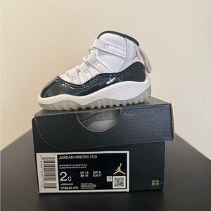 Air Jordan 11 Retro Dmp Gratitude Concord White Black 378040-170 Size 2c TD Kid